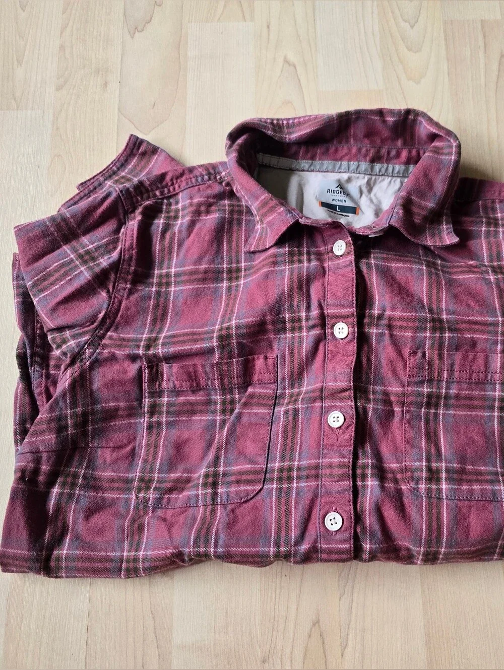 Ridgecut Button Down Plaid Long Sleeve Size Large